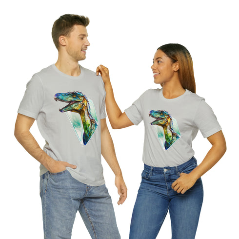 Stained Glass Velociraptor - Short Sleeve Tee